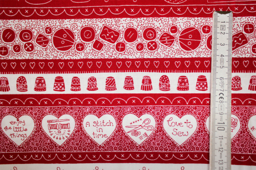 Preview: Designerbaumwollstoff Say it with a Stitch (10 cm)